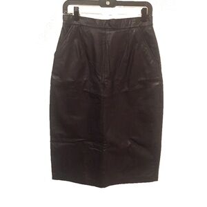 Cavallina Black Genuine Leather Women’s Pencil Skirt 9/10